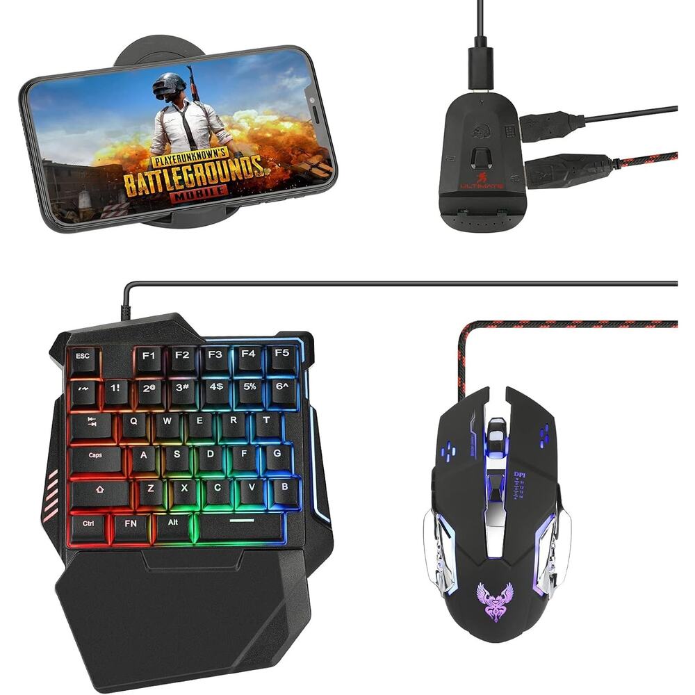 Half Hand Gaming Keyboard And Mouse Combo Laelr 35 Keys PUBG Wired Mechanical RG